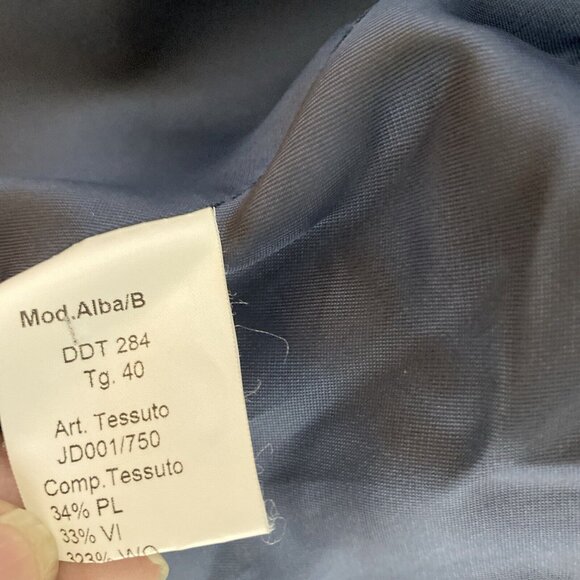 The GiGi Wool Blazer Jacket Plaid Blue Gold Velvet Collar Mens EU 40 US 30 Italy - Picture 12 of 12